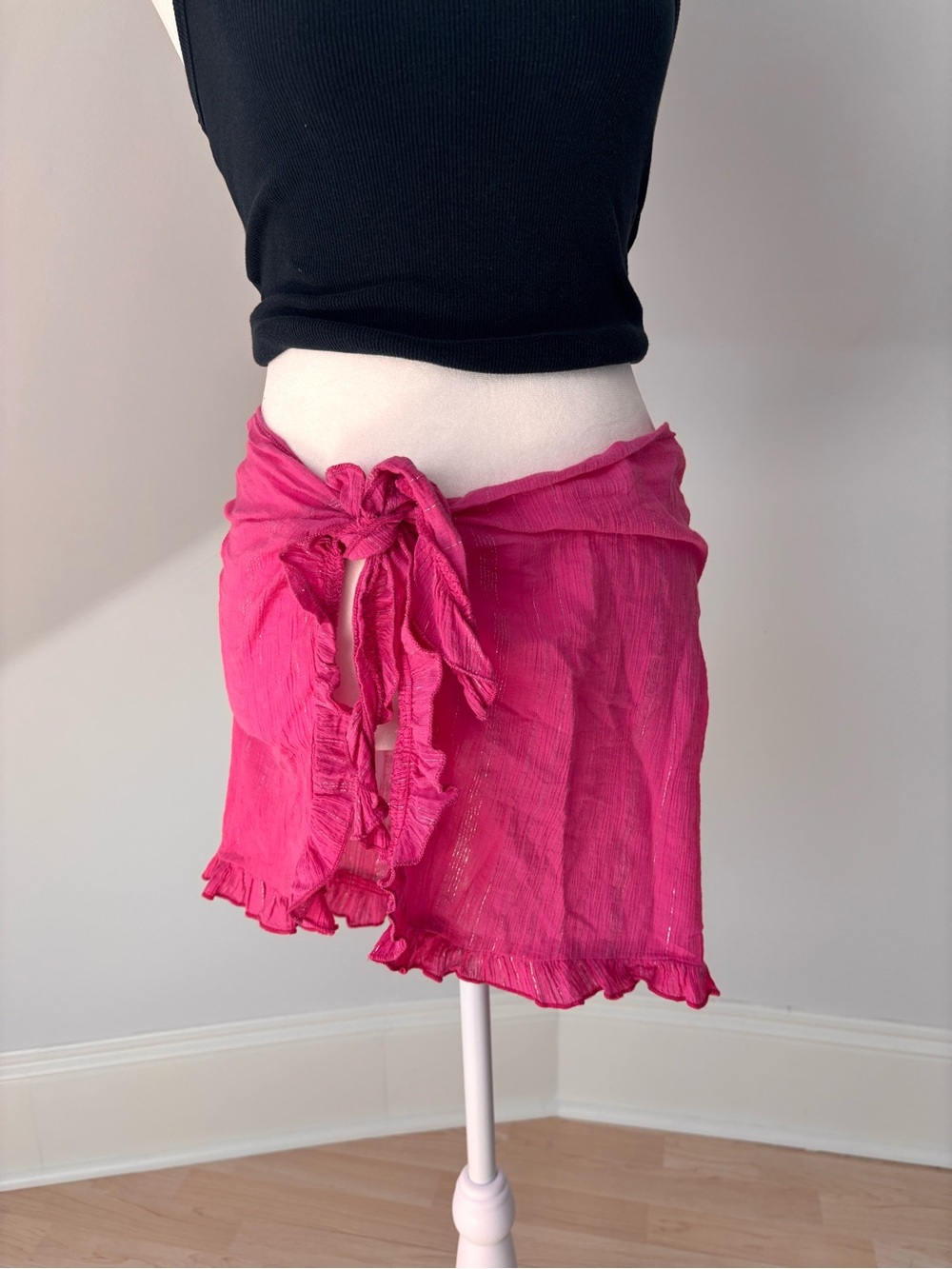 Y2K Athletic Works Sheer Wrap Sarong Skirt 💖